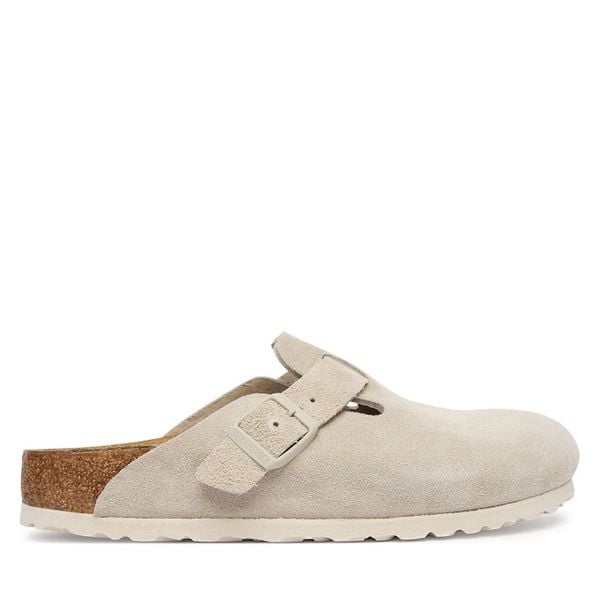 Klapki Birkenstock. Brązowe klapki Birkenstock, bez wzorów, bez obcasa. Za 639.99 zł.