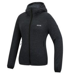 Damska bluza z kapturem i rozciągliwym zamkiem błyskawicznym Ferna Marl Midlayer. Szare bluzy Regatta, bez wzorów, z materiału, z kapturem. Za 189.99 zł.