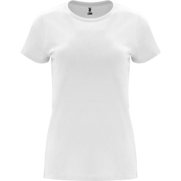 Damska Koszulka Z Krótkim Rękawem Capri. Białe bluzki ROLY, xl, bez wzorów, sportowe, bez kołnierzyka, bez ramiączek. Za 28.99 zł.