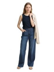 Tom Tailor Top w kolorze granatowym rozmiar: XXL. Niebieskie topy Tom Tailor, xxl, bez wzorów, z bawełny, bez kołnierzyka, bez ramiączek. Za 41.59 zł.