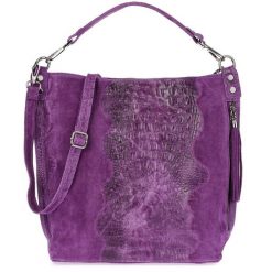 Shopperka skórzana BELTIMORE W10 fioletowa. Fioletowe shopper bez wzorów, ze skóry, bez dodatków. Za 219.99 zł.