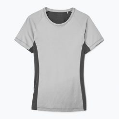 Koszulka damska Rab Trail Tee. Szare bluzki RAB, bez wzorów, sportowe, bez kołnierzyka, bez ramiączek. Za 149.99 zł.