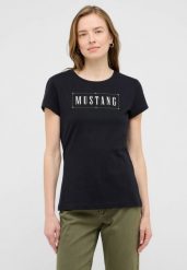 Damski T-Shirt Mustang Style Loa Black Beauty 1016754 4185. Czarne t-shirty Mustang, s, bez wzorów, bez kołnierzyka, bez ramiączek. Za 79.99 zł.
