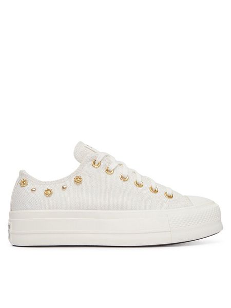 Converse Trampki Chuck Taylor All Star Heathered Glam A17597C Beżowy. Brązowe trampki Converse, bez wzorów, z materiału, bez zapięcia. Za 322.99 zł.