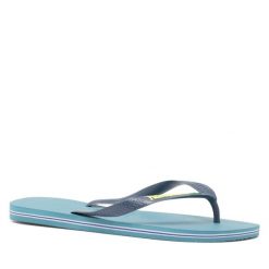 Japonki Havaianas. Niebieskie klapki Havaianas, bez wzorów, bez obcasa. Za 59.99 zł.
