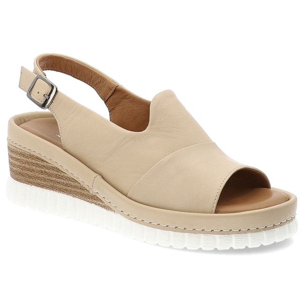 Beżowe Sandały Artiker Modne Obuwie Damskie Ze Skóry Naturalnej. Brązowe sandały Artiker, bez wzorów, ze skóry, klasyczne, z otwartym noskiem, bez obcasa, na koturnie, bez zapięcia. Za 189.00 zł.