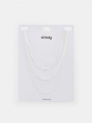 Naszyjnik 3 pack - srebrny. Szare naszyjniki Sinsay, srebrne. Za 10.00 zł.