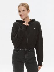 Calvin Klein Jeans Bluza J20J222885 Czarny Relaxed Fit. Czarne bluzy Calvin Klein Jeans, xl, bez wzorów, z bawełny, bez kaptura. Za 249.99 zł.