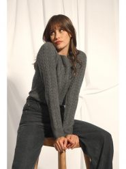 Just Cashmere Kaszmirowy sweter "Alice" w kolorze szarym rozmiar: L. Szare swetry Just Cashmere, l, bez wzorów, z kaszmiru, bez ramiączek. Za 456.99 zł.
