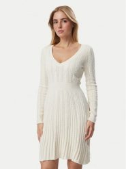Guess Sukienka dzianinowa W6BK31 Z1443 Kremowy Regular Fit. Białe sukienki Guess, l, z aplikacjami, z dzianiny, bez kołnierzyka, bez ramiączek. Za 524.99 zł.