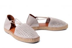 KOCH 109 silver grey, espadryle damskie. Szare espadryle KOCH, bez wzorów, ze skóry, bez obcasa, bez zapięcia. Za 244.90 zł.