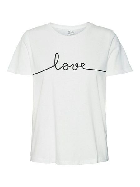 Vero Moda Koszulka "Kami" w kolorze białym rozmiar: S. Białe bluzki Vero Moda, s, bez wzorów, z bawełny, bez kołnierzyka, bez ramiączek. Za 52.55 zł.