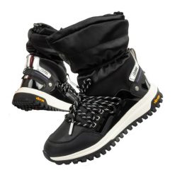 Buty zimowe śniegowce damskie Colmar. Czarne trapery i śniegowce Colmar, ze skóry ekologicznej, przed kolano. Za 299.00 zł.