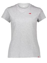 New Balance Koszulka w kolorze szarym rozmiar: XS. Szare bluzki New Balance, xs, bez wzorów, z bawełny, bez kołnierzyka, bez ramiączek. Za 57.20 zł.