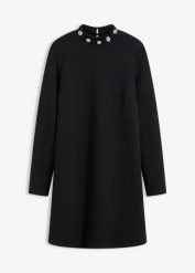 Sukienka mini. Czarne sukienki bonprix, bez wzorów, eleganckie, bez kołnierzyka, bez ramiączek, mini. Za 142.99 zł.