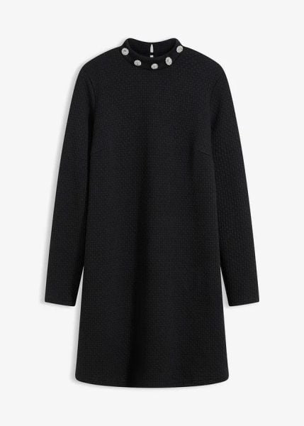 Sukienka mini. Czarne sukienki bonprix, bez wzorów, eleganckie, bez kołnierzyka, bez ramiączek, mini. Za 142.99 zł.