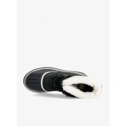 Buty zimowe damskie Sorel Caribou. Czarne trekkingi Sorel, trekkingowe. Za 550.99 zł.