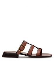 Gino Rossi Klapki MALI-112791 Brązowy. Brązowe klapki Gino Rossi, bez wzorów, ze skóry, bez obcasa. Za 259.99 zł.