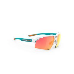Okulary Rudy Project DELTABEAT WHITE EMERALD MATTE - Multilaser Orange. Białe okulary przeciwsłoneczne Rudy Project, bez wzorów, sportowe. W wyprzedaży za 402.00 zł.