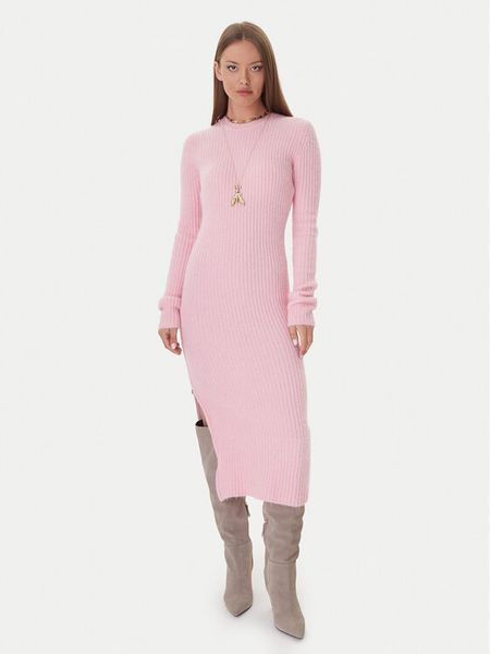 Patrizia Pepe Sukienka dzianinowa 2A2996 K294 Różowy Regular Fit. Czerwone sukienki Patrizia Pepe, bez wzorów, z dzianiny, bez kołnierzyka, bez ramiączek. Za 1,389.00 zł.