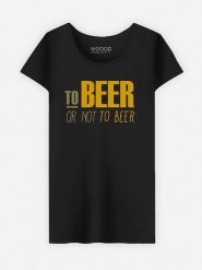 WOOOP Koszulka "To Beer Or Not To Beer" w kolorze czarnym rozmiar: XL. Czarne bluzki Wooop, xl, bez wzorów, z bawełny, bez kołnierzyka, bez ramiączek. Za 56.99 zł.