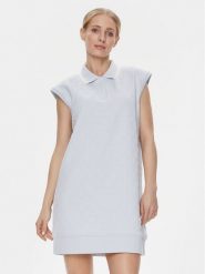 Guess Sukienka codzienna Cheri V4RK00 KBSL0 Błękitny Regular Fit. Niebieskie sukienki Guess, na co dzień, xs, z aplikacjami, z syntetyku, bez kołnierzyka, bez ramiączek, proste. Za 179.99 zł.