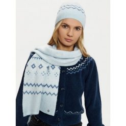 Komplet czapka i komin Guess. Niebieskie czapki Guess, z aplikacjami. Za 569.99 zł.