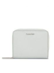 Calvin Klein Mały Portfel Damski Ck Must K60K611937 Szary. Szare portfele Calvin Klein, bez wzorów, ze skóry. Za 139.99 zł.