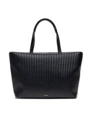 Calvin Klein Torebka Mini Line Quilt Medium Shopper K60K613077 Czarny. Czarne shopper Calvin Klein, bez wzorów, ze skóry, bez dodatków. Za 379.99 zł.