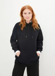Bluza z kapturem oversize. Czarne bluzy bonprix, bez wzorów, z kapturem. Za 84.99 zł.