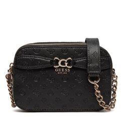 Torebka Guess. Czarne listonoszki Guess, z aplikacjami, bez dodatków. Za 529.99 zł.