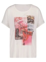 Gerry Weber Koszulka w kolorze kremowym rozmiar: 40. Brązowe bluzki Gerry Weber, bez wzorów, bez kołnierzyka, bez ramiączek. Za 91.12 zł.