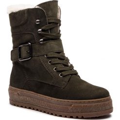 Botki GABOR - 94.715.91 Bottle. Zielone botki Gabor, bez wzorów, ze skóry, bez obcasa, bez zapięcia. W wyprzedaży za 459.00 zł.
