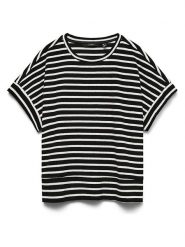 Vero Moda Koszulka w kolorze czarno-białym rozmiar: L. Czarne bluzki Vero Moda, l, bez wzorów, bez kołnierzyka, bez ramiączek. Za 134.95 zł.