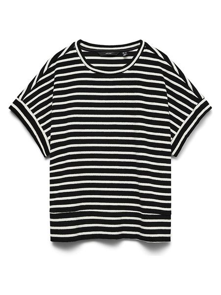 Vero Moda Koszulka w kolorze czarno-białym rozmiar: M. Czarne bluzki Vero Moda, m, bez wzorów, bez kołnierzyka, bez ramiączek. Za 114.95 zł.