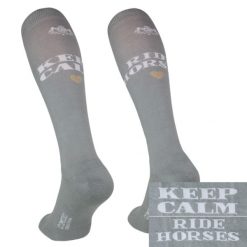 Skarpetki jeździeckie damskie Ride Horses szare. Szare skarpety COMODO, bez wzorów, z bawełny. Za 29.99 zł.
