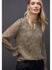 Street One Bluzka w kolorze beżowym rozmiar: 40. Brązowe bluzki Street One, bez wzorów, street, bez kołnierzyka, bez ramiączek. Za 126.75 zł.