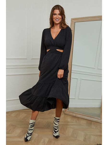 Plume Sukienka "Jema" w kolorze czarnym rozmiar: L. Czarne sukienki Plume, l, bez wzorów, bez kołnierzyka, bez ramiączek, maxi. Za 118.01 zł.