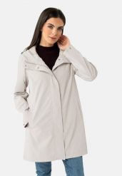 Lekki płaszcz damski J-GARDENIA. Białe płaszcze Volcano, l, bez wzorów, z materiału, z kapturem. Za 349.99 zł.