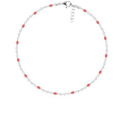 Bransoletka 16+5 cm, czerwona emalia, posrebrzana. Szare bransoletki Lilou, posrebrzane. Za 99.00 zł.