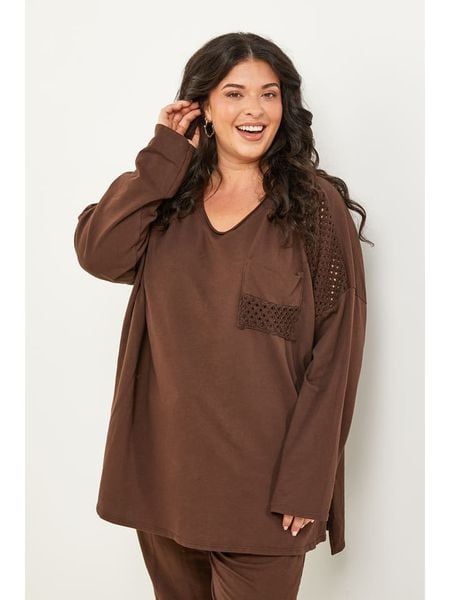 Curvy Lady Koszulka w kolorze brązowym rozmiar: 44/46. Brązowe bluzki Curvy Lady, bez wzorów, klasyczne, bez kołnierzyka, bez ramiączek. Za 119.95 zł.