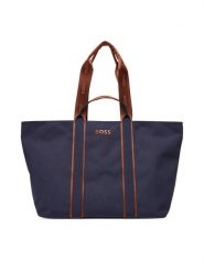 BOSS Torebka Palmah Tote 50546461 Granatowy. Niebieskie shopper Boss, bez wzorów, z materiału, bez dodatków. Za 599.99 zł.