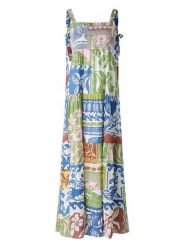 Oui Sukienka ze wzorem rozmiar: 40. Sukienki Oui, na co dzień, bez wzorów, z bawełny, bez kołnierzyka, bez ramiączek, maxi, proste. Za 217.99 zł.