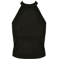 Bluzka Z Golfem Dla Pań I Panów. Białe bluzki BUILD YOUR BRAND, l, bez wzorów, sportowe, bez kołnierzyka, bez ramiączek. Za 58.99 zł.