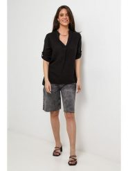 Le Monde du Lin Lniana bluzka w kolorze czarnym rozmiar: 34/36. Czarne bluzki Le Monde du Lin, bez wzorów, ze lnu, bez kołnierzyka, bez ramiączek. Za 130.99 zł.