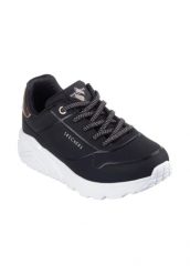 Buty SKECHERS UNO LITE-METALLIC MO Czarny. Białe trekkingi Skechers, z materiału, trekkingowe. Za 210.99 zł.