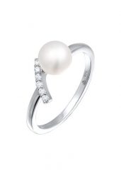 Nenalina Damski elegancki pierścionek z perłą hodowlaną słodkowodną i cyrkoniami ze srebra próby 925 Sterling Silver Pierścionki 1 ct. Szare pierścionki Nenalina, z cyrkonią, srebrne. Za 158.99 zł.