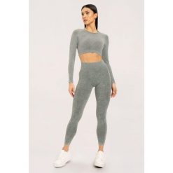 Legginsy fitness damskie Gym Glamour sprane. Zielone legginsy GYM GLAMOUR, s, bez wzorów. Za 159.99 zł.