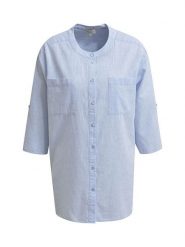 Milano Italy Bluzka w kolorze błękitnym rozmiar: 46. Niebieskie bluzki Milano Italy, bez wzorów, bez kołnierzyka, bez ramiączek. Za 173.99 zł.