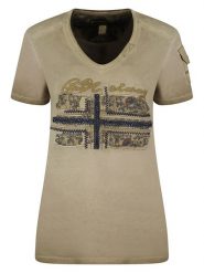 Geographical Norway Koszulka "Jepson" w kolorze beżowym rozmiar: S. Brązowe bluzki Geographical Norway, s, bez wzorów, bez kołnierzyka, bez ramiączek. Za 32.52 zł.